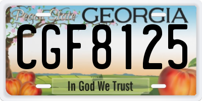 GA license plate CGF8125