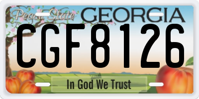 GA license plate CGF8126