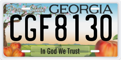 GA license plate CGF8130