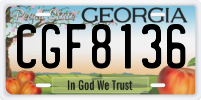 GA license plate CGF8136