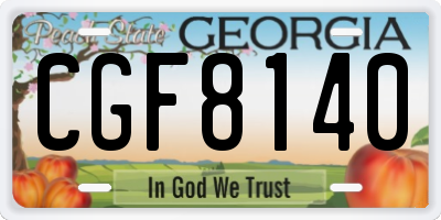 GA license plate CGF8140