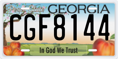 GA license plate CGF8144