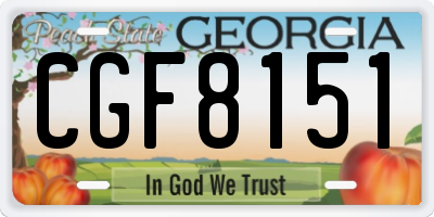 GA license plate CGF8151