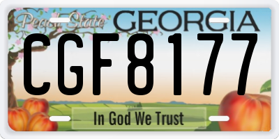 GA license plate CGF8177