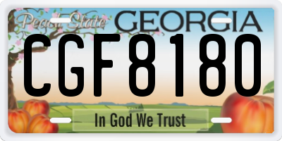 GA license plate CGF8180