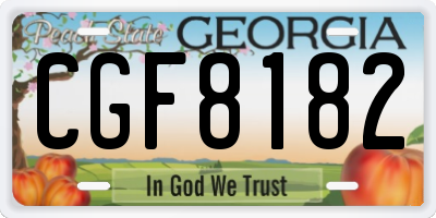 GA license plate CGF8182