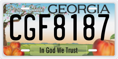 GA license plate CGF8187
