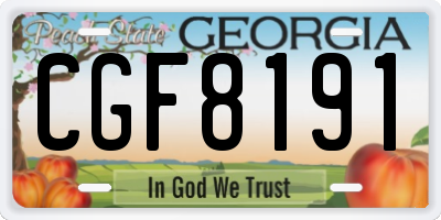GA license plate CGF8191