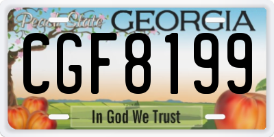 GA license plate CGF8199