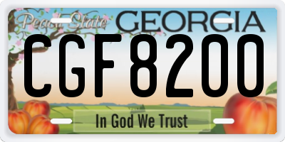 GA license plate CGF8200