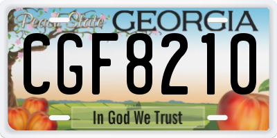 GA license plate CGF8210