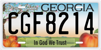 GA license plate CGF8214