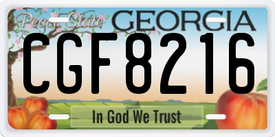 GA license plate CGF8216