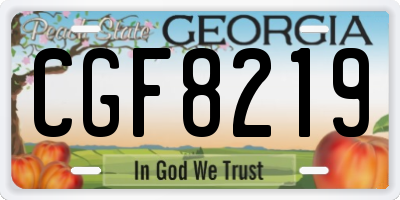 GA license plate CGF8219