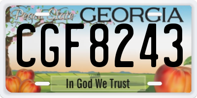 GA license plate CGF8243
