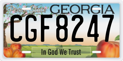 GA license plate CGF8247