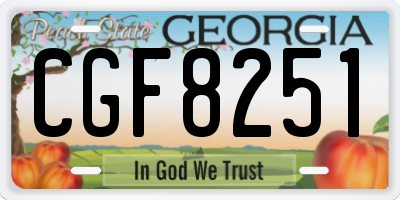 GA license plate CGF8251