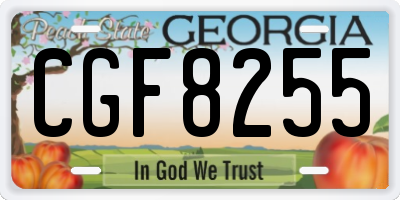 GA license plate CGF8255