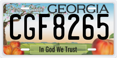 GA license plate CGF8265