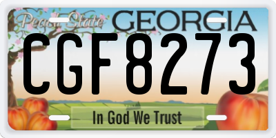 GA license plate CGF8273