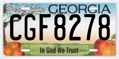 GA license plate CGF8278