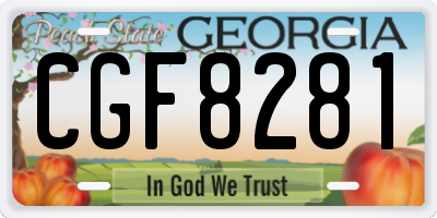 GA license plate CGF8281
