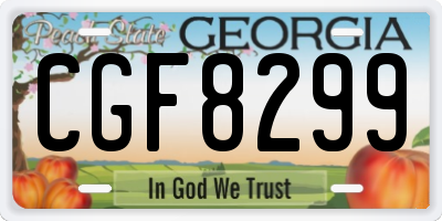GA license plate CGF8299