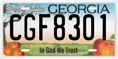 GA license plate CGF8301