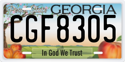 GA license plate CGF8305