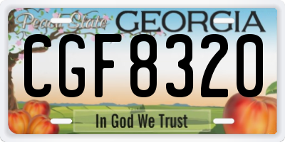 GA license plate CGF8320