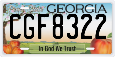 GA license plate CGF8322