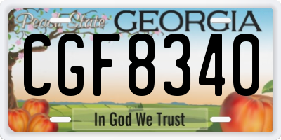GA license plate CGF8340