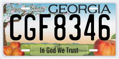 GA license plate CGF8346