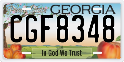GA license plate CGF8348