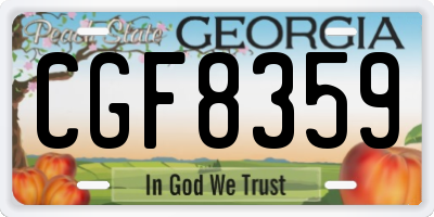 GA license plate CGF8359
