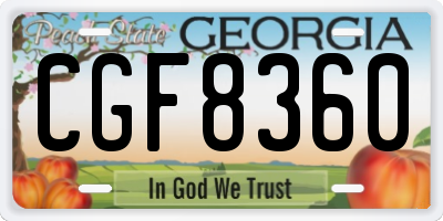 GA license plate CGF8360