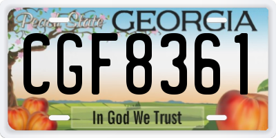 GA license plate CGF8361