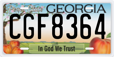 GA license plate CGF8364