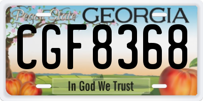 GA license plate CGF8368