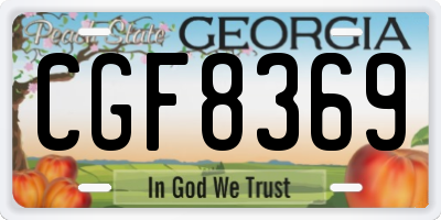 GA license plate CGF8369