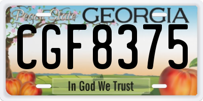 GA license plate CGF8375