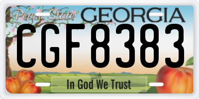 GA license plate CGF8383