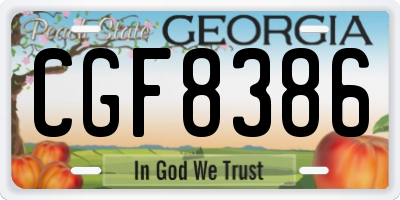 GA license plate CGF8386
