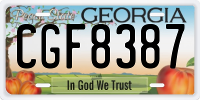 GA license plate CGF8387