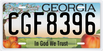 GA license plate CGF8396