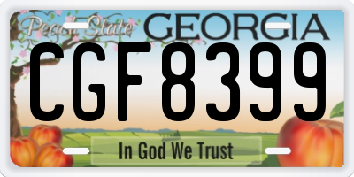 GA license plate CGF8399