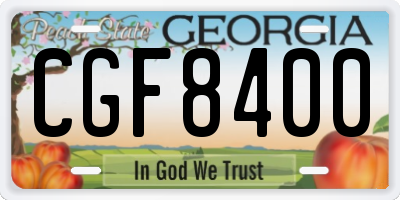 GA license plate CGF8400