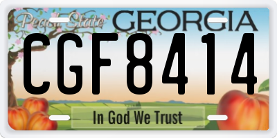 GA license plate CGF8414