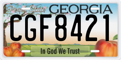 GA license plate CGF8421
