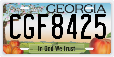 GA license plate CGF8425